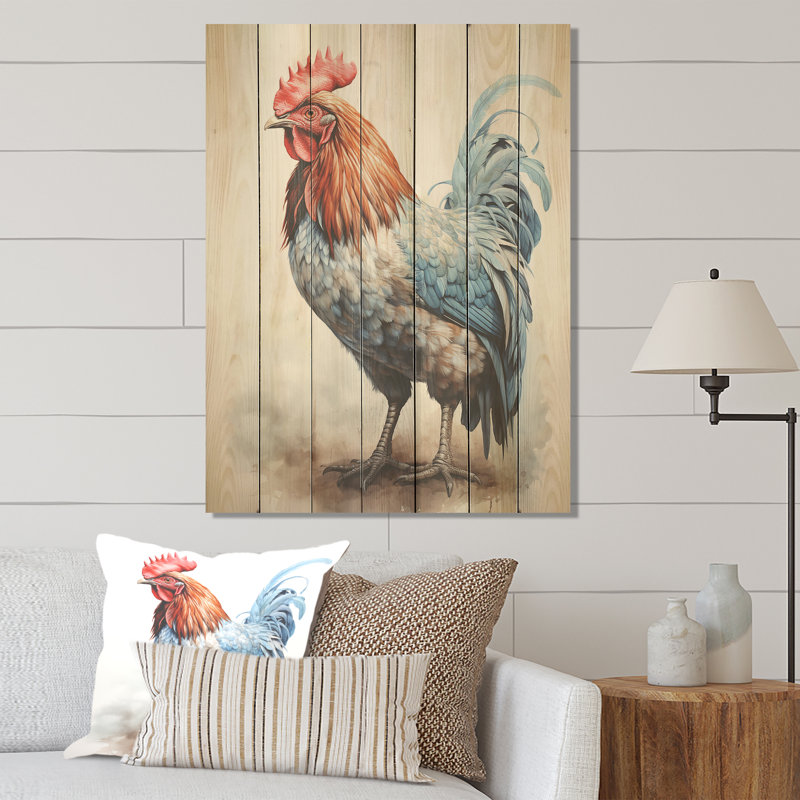 Strutting Rooster Majesty - Poulet sur bois, H 20 po x l 10 po