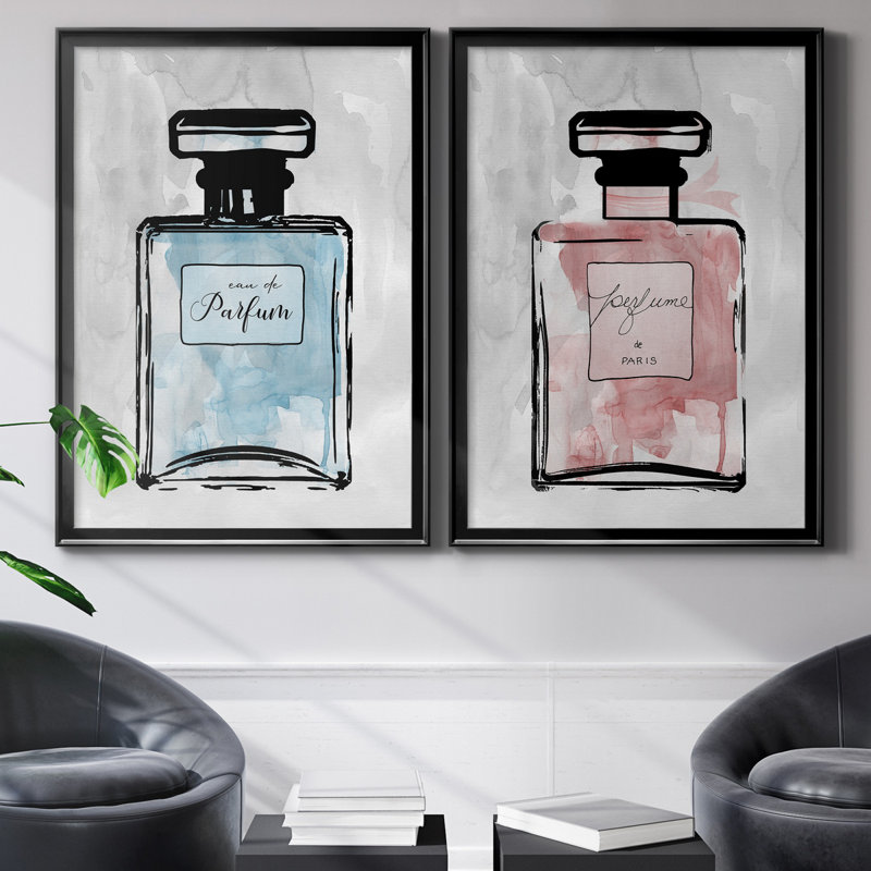 «Blue Wash Perfume», ensemble de 2 reproductions d'art, Pas de tapis, H 31,5 po x l 47 po x P 1,5 po