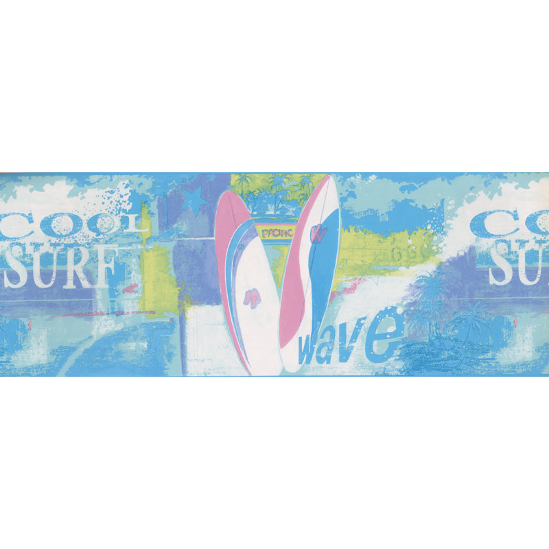Bordure murale Anglet, Bleu / Rose