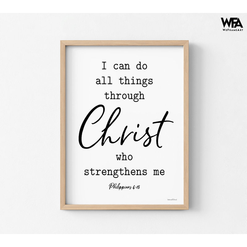 «I Can Do All Things Through Christ Who Strongens Me», impression de Philippiens 4: 13, impression de versets encadrés, impression de citation de Philippiens
