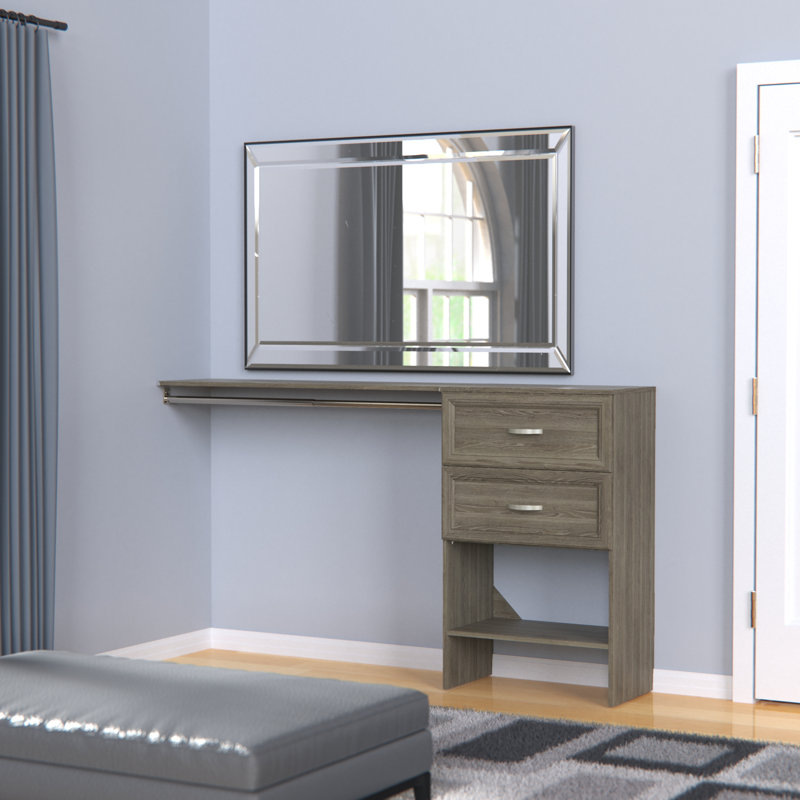 Suitesymphony Base Unit With 2 Traditional Styled Drawers And Top Shelf, Gray