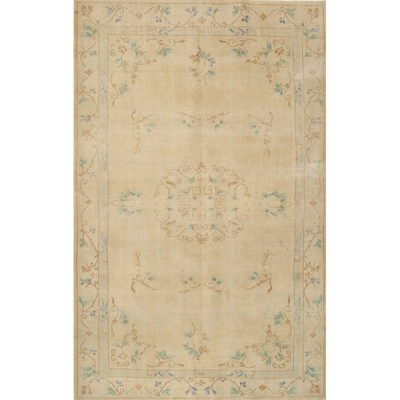 Tapis contemporain gris / olive clair, Rectangle 5 pi x 7 pi