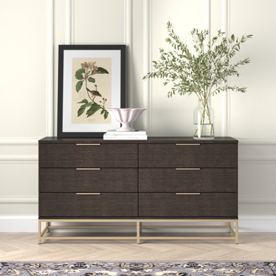 Samario 6 Drawer 66'' W Solid Wood Double Dresser