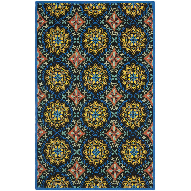 Childers Hand Hooked Performance Floral Rug, Rectangle 2'6" x 4'