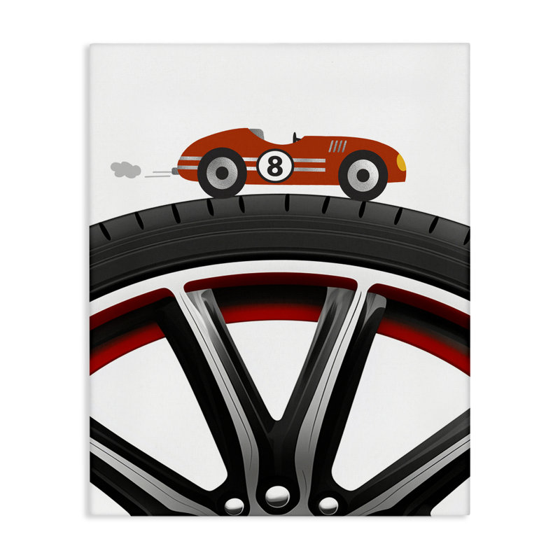 Toile de voiture de sport Sport Lane, design par Christine Simpson Art, H 20 po x l 16 po