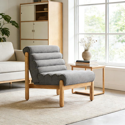 Chaise d'appoint rembourrée en bois