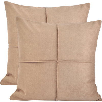 MicroSuede Throw Pillow , Faux Suede Cushion (Pack of 2)