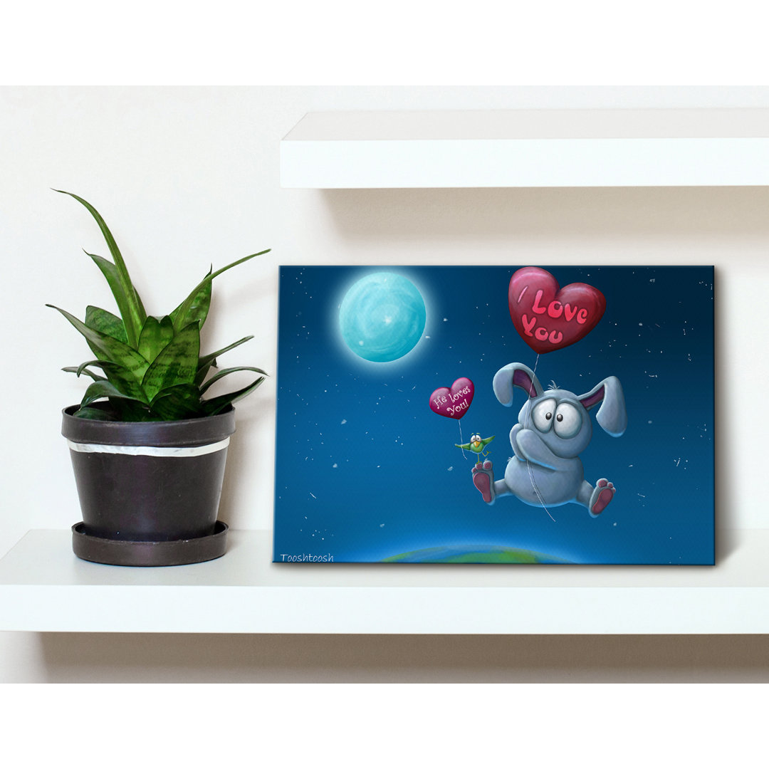 Baloon Bunny – Premium Leinwanddruck – Kunstdruck – Kinder Kollektion Von TooshToosh