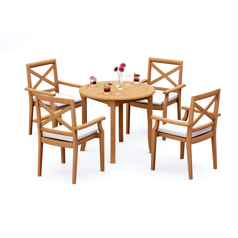 Ensemble repas extérieur rond Damarrea, 4
