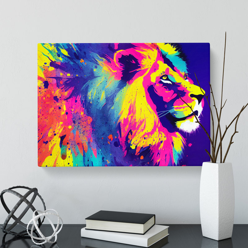 Splashed Lion Vol.5 Abstract - Wrapped Canvas, 40cm H x 60cm W x 3cm D
