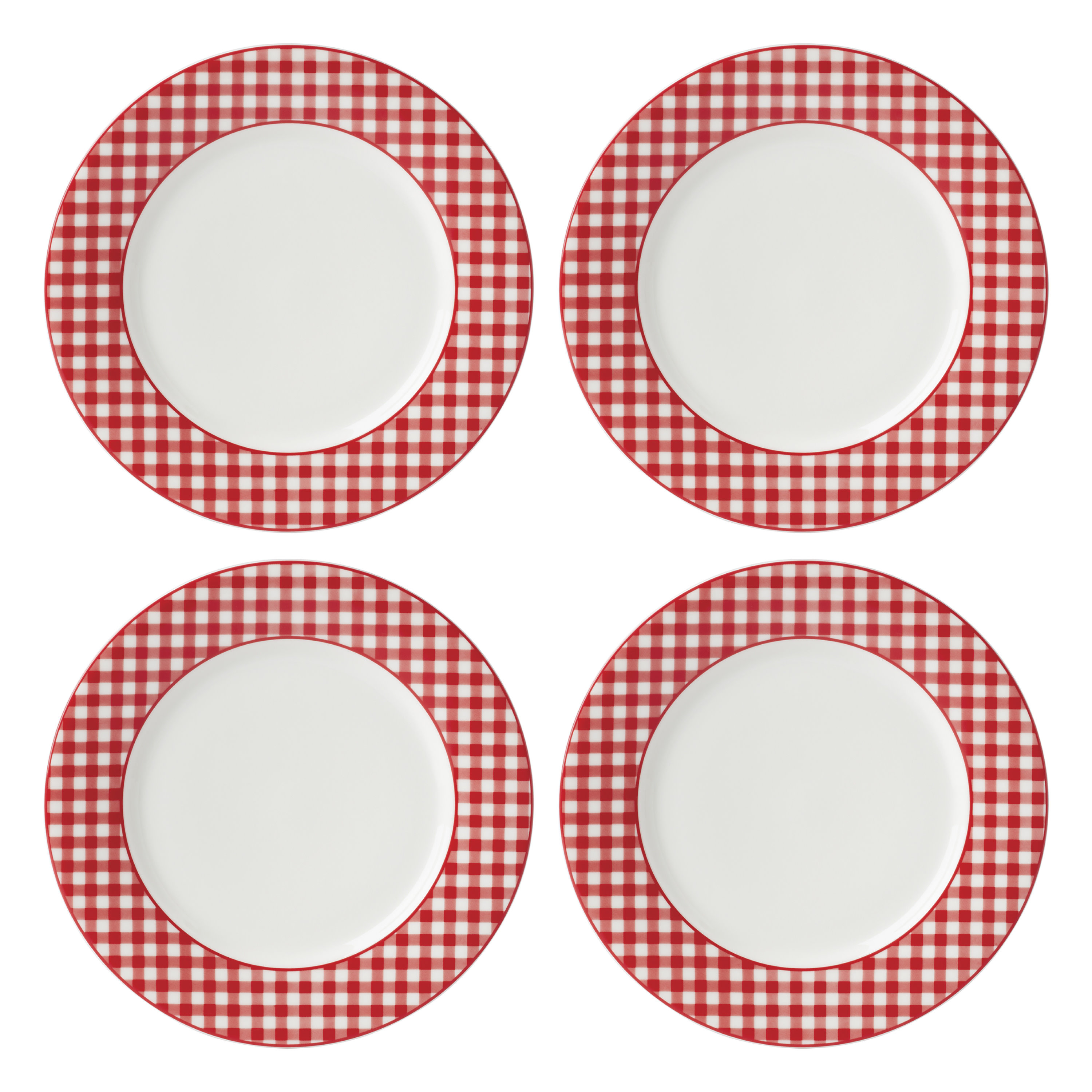 Lenox Gingham Red Dinner Plates, Set of 4 & Reviews | Wayfair