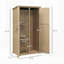 Abri de jardin en bois Outsunny, toit imperméable, rangement pour outils étroit avec tablettes et portes verrouillables