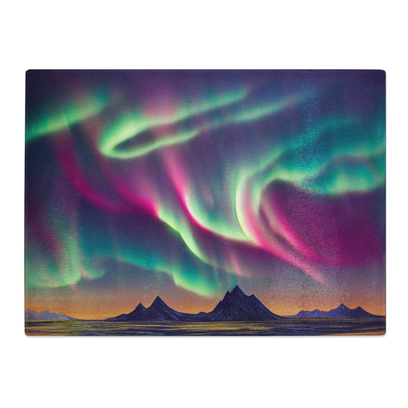 Grand Northern Lights  Glass Chopping Board