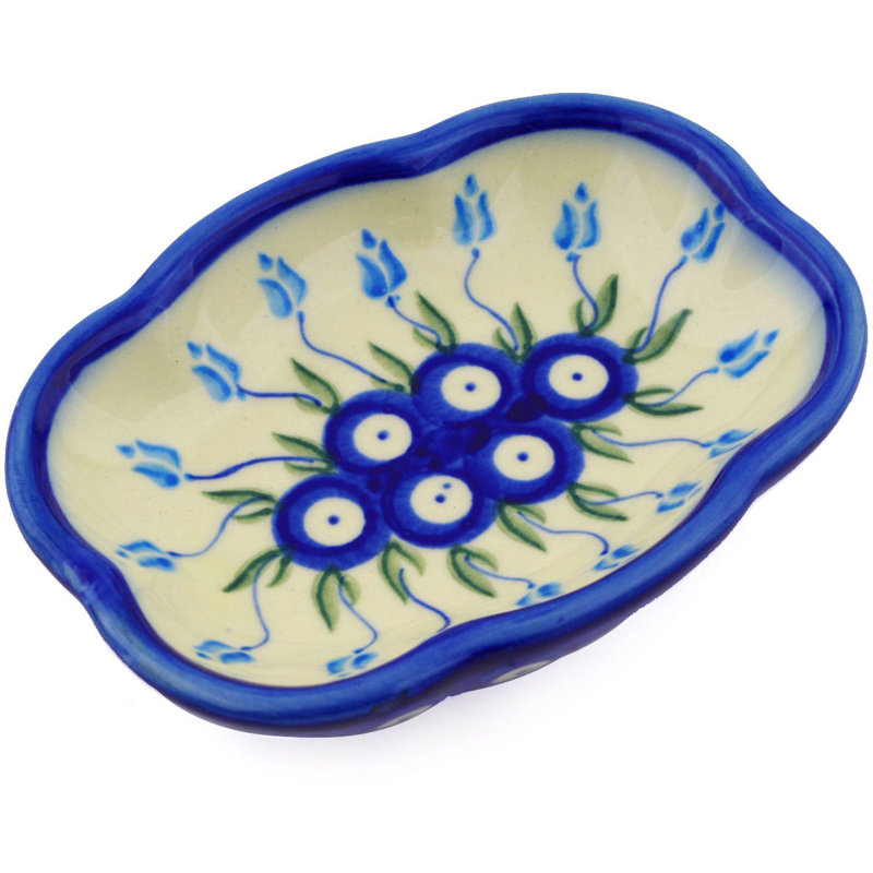 Plat à savon floral peacock