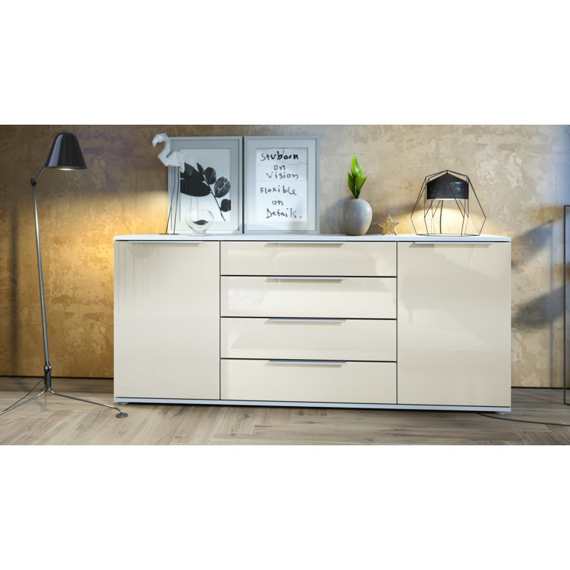 Adans 166.5cm Sideboard, Cream High-gloss