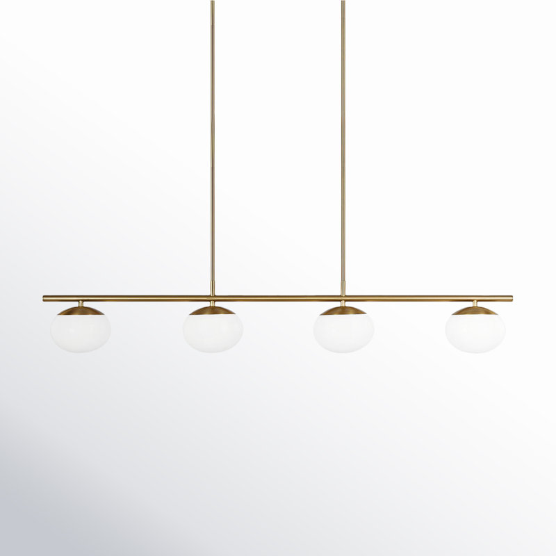Lune 4 - Light Chandelier, Burnished Brass