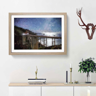 Bixby Creek Bridge in California in Abstract - Picture Frame Graphic Art Print