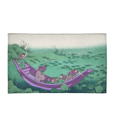 Tapis de tapis vert/mauve pour bateau entre lily pad