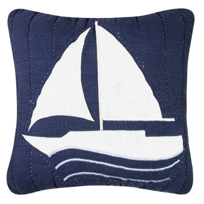 Nantucket Dream Sailboat Cotton Throw Pillow