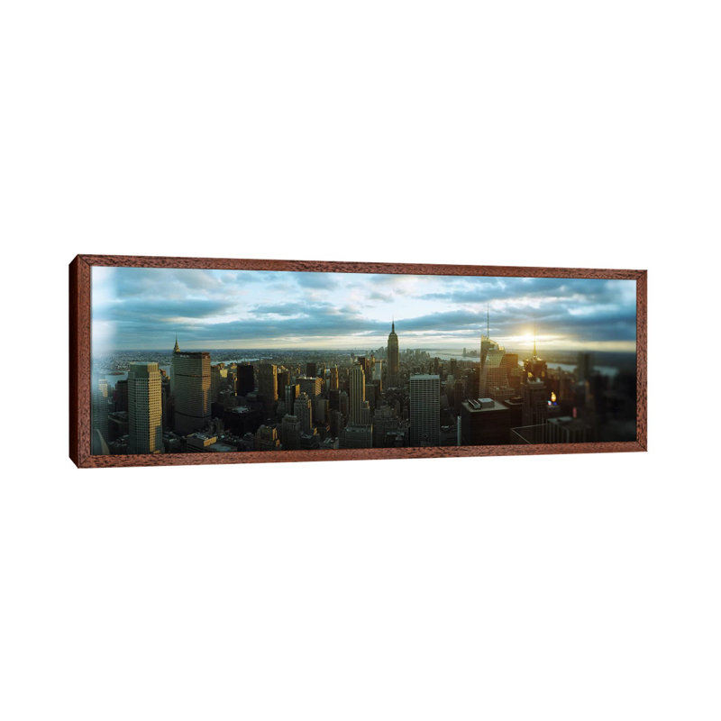 Buildings in a city, Empire State Building, Manhattan, New York City, New York State, USA 2011 1 Piece Panoramic Wall Art on Canvas