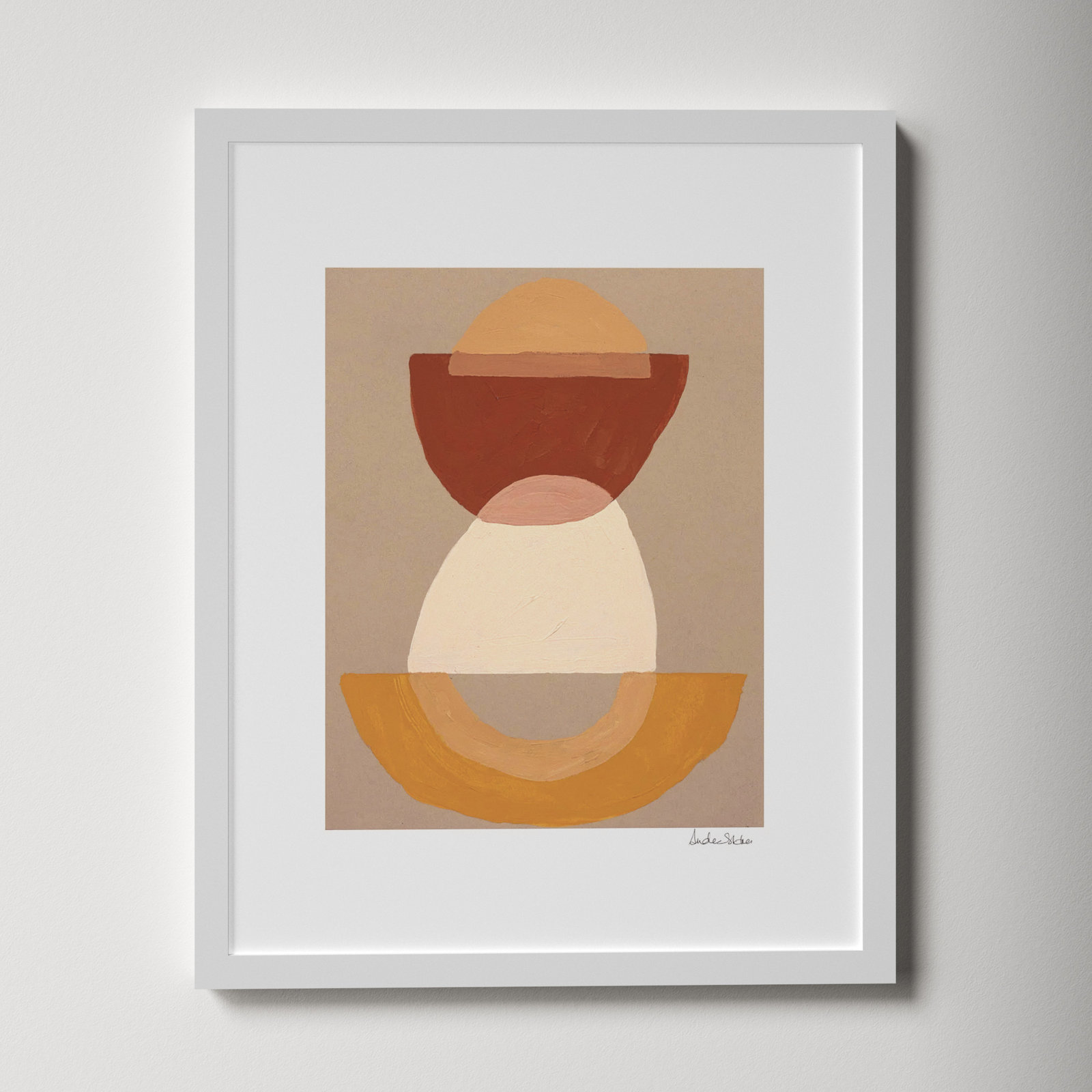 Composition 01 by Andrea Stokes, 25" H x 20" W x 1.25" D, White Framed