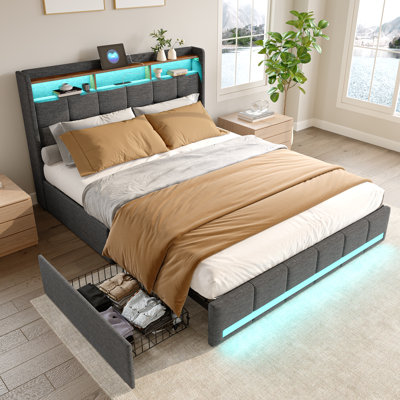 Rishi Upholstered Storage Bed with Drawers