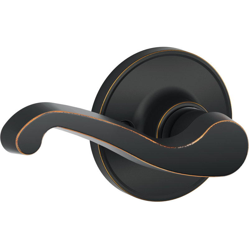 LaSalle Lever Keyed Entry Lock, Aged Bronze, Left, Single Dummy