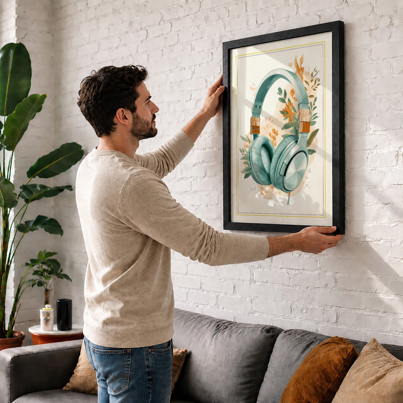 Nature's Melody Eclectic - Framed Print, Black, A3 - 42.0 x 29.7 cm