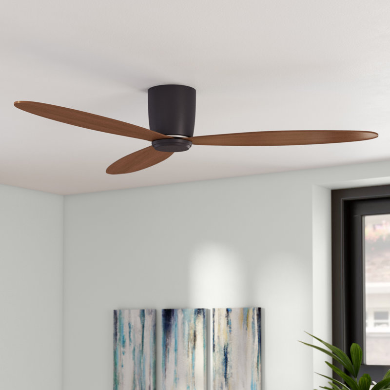 Ventilateur de plafond encastré à 3 pales avec télécommande Hardy, Bronze huilé