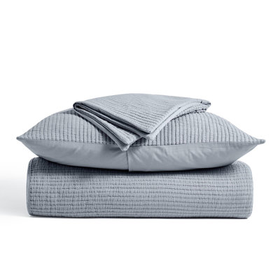 Ribbed Cotton Coverlet Set