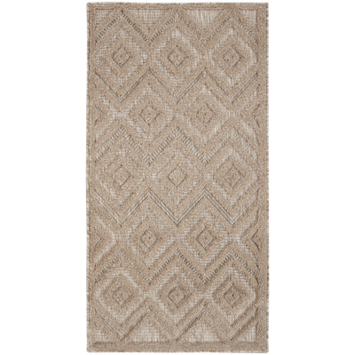 Foundry Select Versatile Diamond Natural Beige Indoor/Outdoor Area Rug