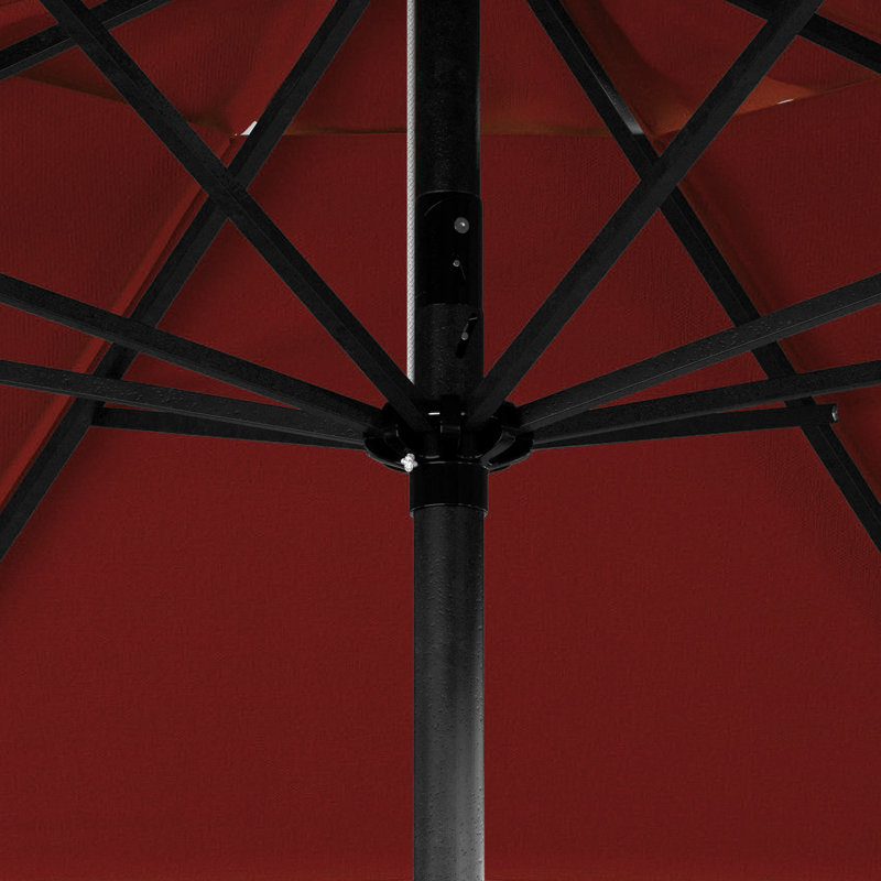 Parasol de marché en aluminium 9 pi avec manivelle et inclinaison Pacifica, Rouge - Pacifica