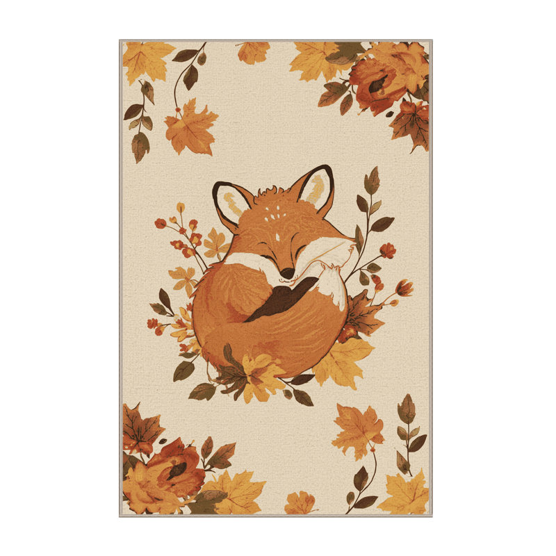 Soft Plush Fannin Halloween Modern & Contemporary Abstract Area Rug in Beige – Beige Binding, 8x12