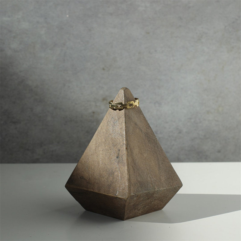 Wood Ring Holder +, 2.25"x2.25"x3.25"