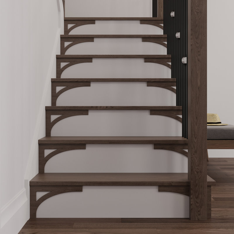 Embossed Oak Left Hand Stair Bracket