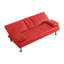 Canapé-lit pliant double en cuir rouge 67 po avec table basse 67 pouces