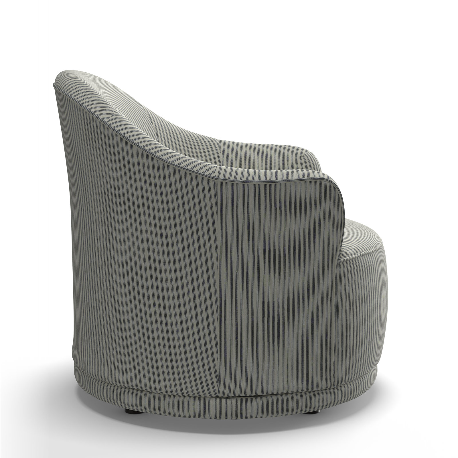 Upholstered Swivel Barrel Chair, Cruise Adrift Woven Stripe