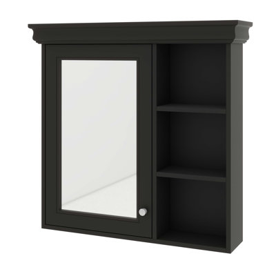 Armoire à pharmacie murale contemporaine 30 "x 28" avec miroir, espace de rangement et tablettes ouvertes