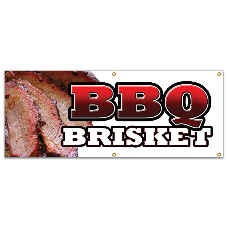 Enseigne Bbq Brisket, H 24 po x l 72 po x P 0,1 po