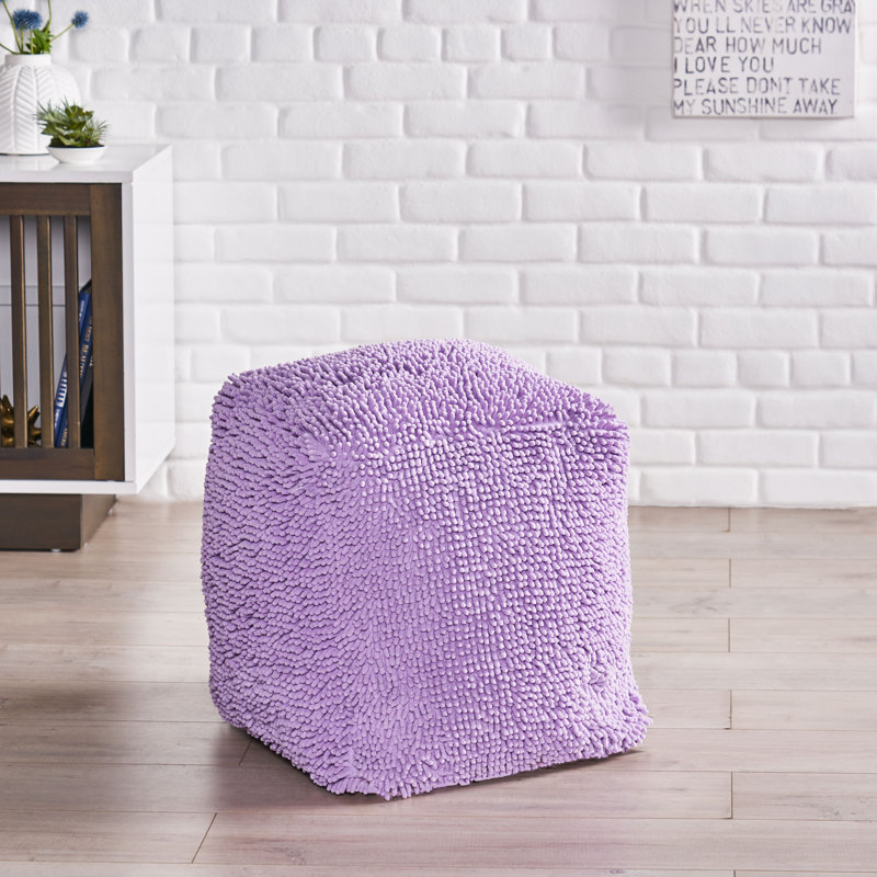 Upholstered Pouf, Lavender 100% Polyester