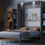 Grand lit escamotable mural avec tablettes-308099499-308099493