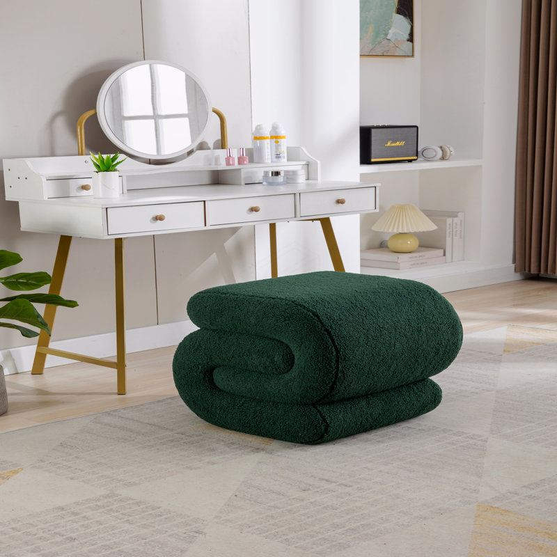 Repose-pieds Jaszlyn, tabouret de maquillage, repose-pieds, Ours en peluche vert