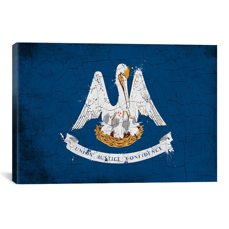 Louisiana flag, grunge peint, impression sur toile, H 12 po x l 18 po x P 1,5 po