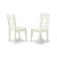 L'ensemble 5 pièces de table et chaises de cuisine comprend une table de salle à manger rectangulaire avec rallonge papillon et 4 chaises en bois massif, lin blanc-1126426562-1126426563-1205666573