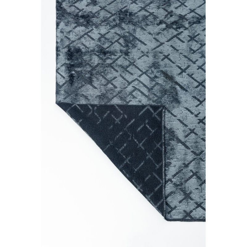 Rapture Abstract Area Rug in Light Blue, Rectangle 6'7" x 9'10"