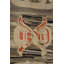 Gray Color Antique Artistic American Folk Art Design Hooked Textile Art Rug