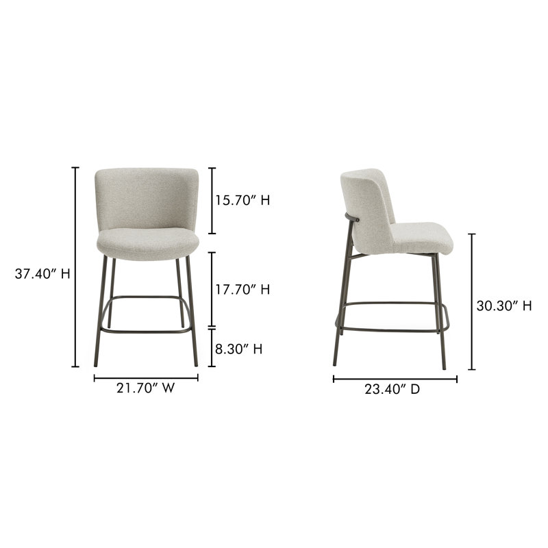 Early Upholstered Stool, Counter Stool (26.4" Seat Height), Beige Polyester