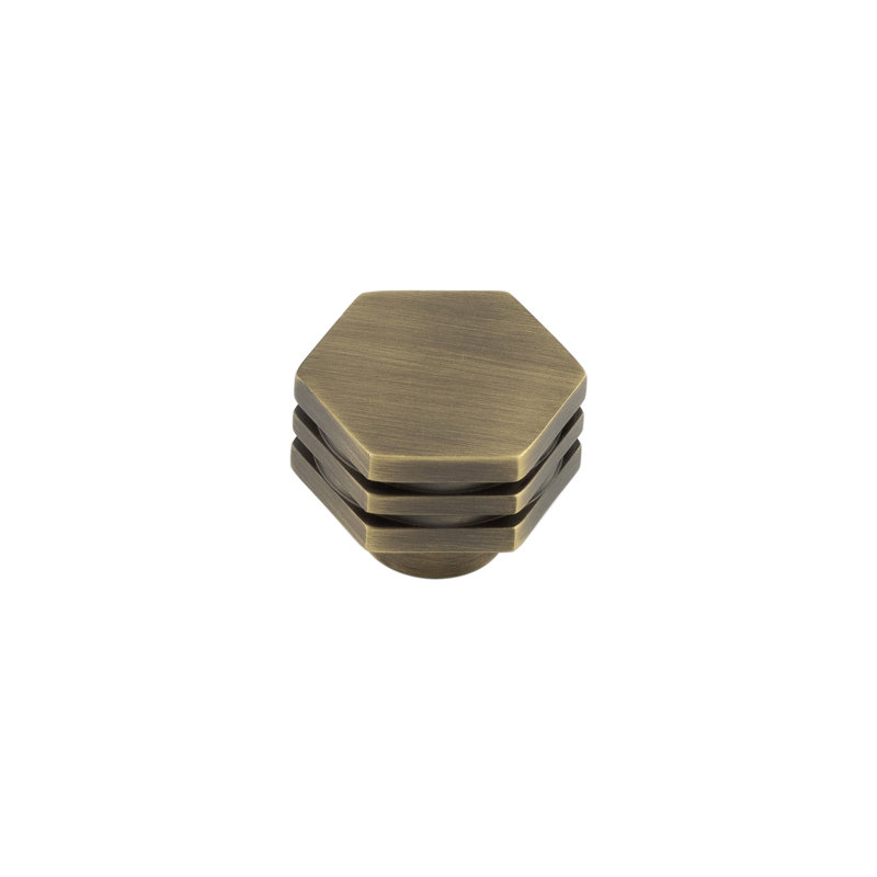 Hoxton 30mm Geometric Knob, Antique Brass
