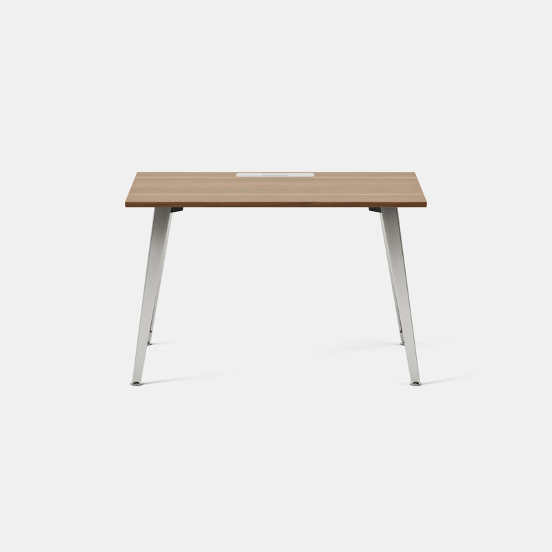 Office Desk, 30" H x 48" W x 24" D, Mirror, Walnut
