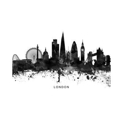 " London Skyline Black And White " by WallDecorAddict